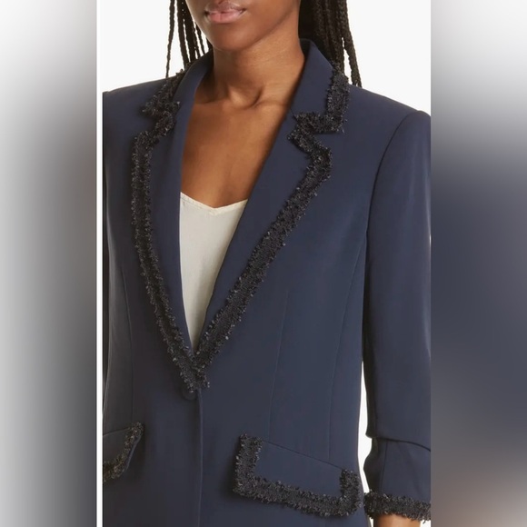 - cinq a sept blazer Khloe Crepe Trimmed Blazer - size 4 $445 - Picture 6 of 11